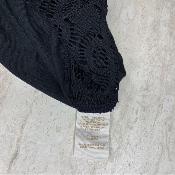 Free People Black Zebra Lace Crop Top - Picture 8 of 9